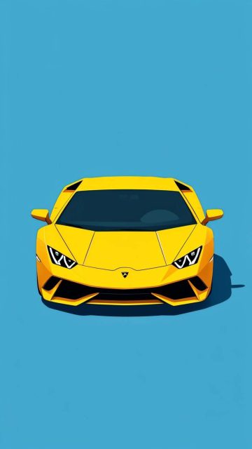 Yellow Lambo iPhone Wallpaper