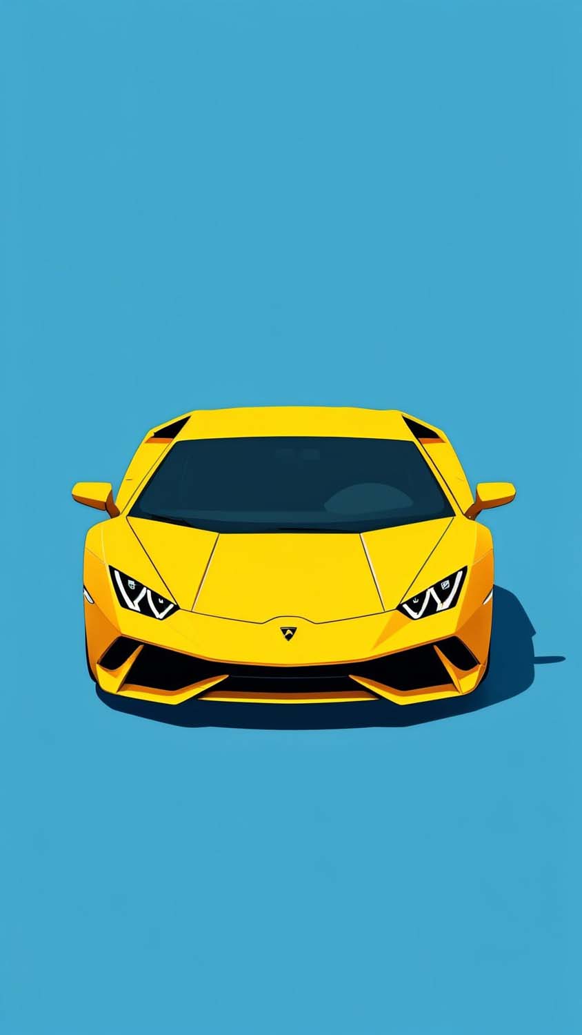 Yellow Lambo iPhone Wallpaper