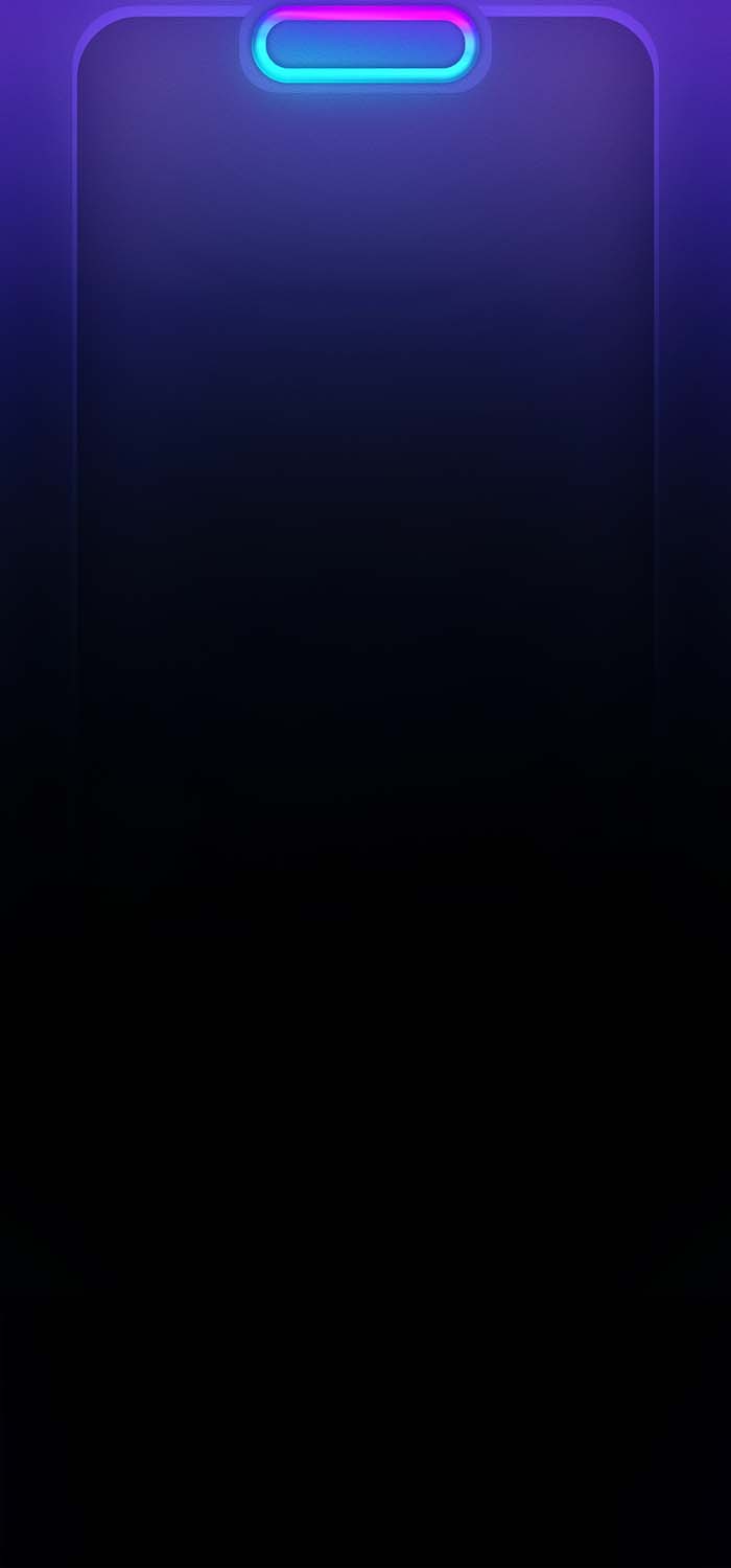 iPhone Dynamic Island Neon Blue Wallpaper