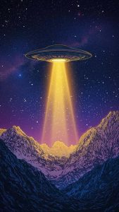 Alien Saucer Ship iPhone Wallpaper