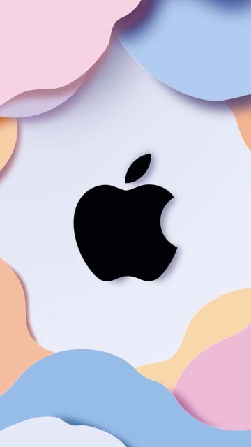 Apple Logo 3D Black iPhone Wallpaper