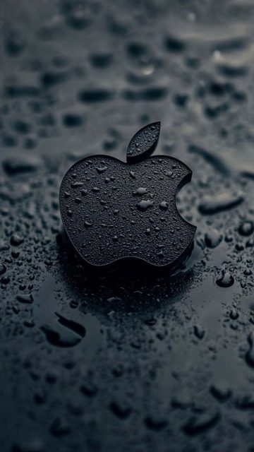 Apple Logo Water Drops iPhone Wallpaper