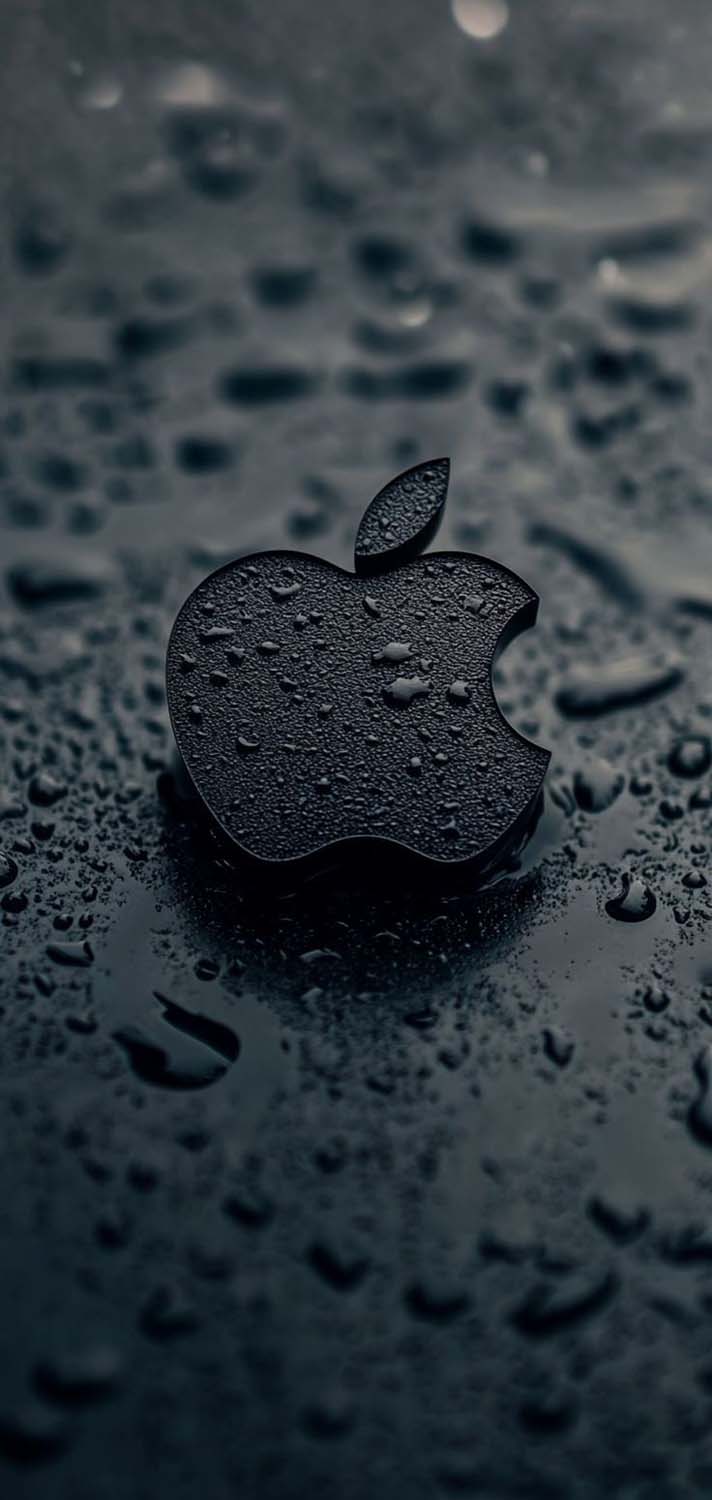 Apple Logo Water Drops iPhone Wallpaper