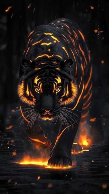 Black Tiger iPhone Wallpaper