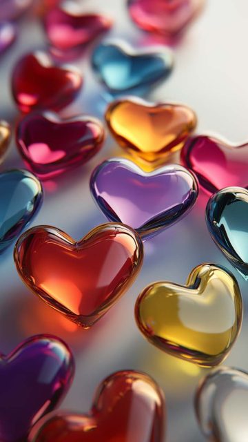 Crystal Hearts iPhone Wallpaper