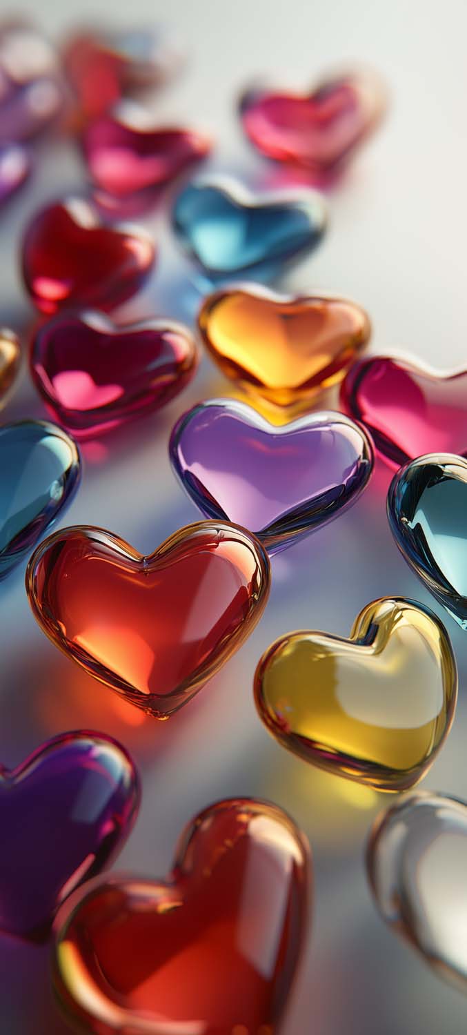 Crystal Hearts iPhone Wallpaper