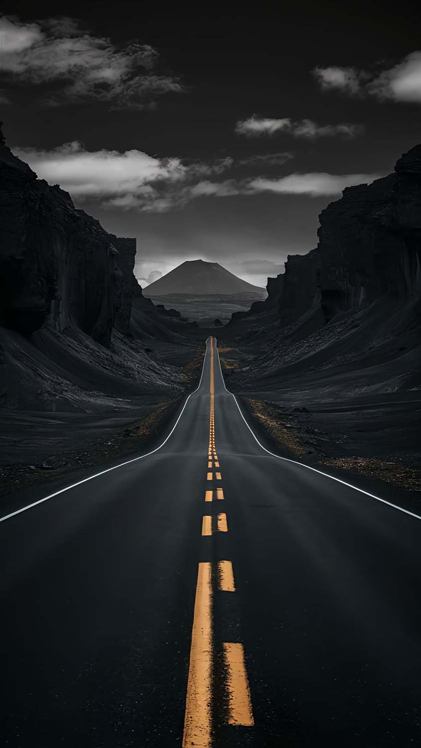 Dark Sky Road iPhone Wallpaper