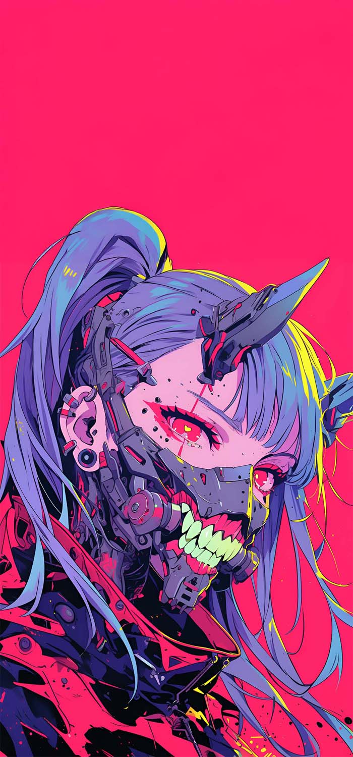 Devil Mask Girl iPhone Wallpaper