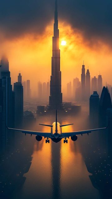 Dubai Flight iPhone Wallpaper