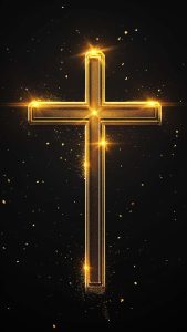 Golden Cross iPhone Wallpaper