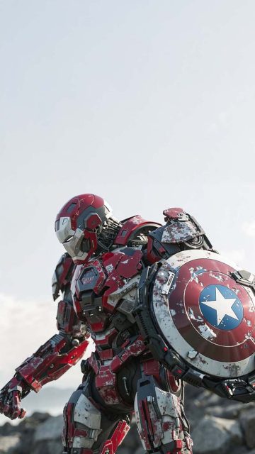 Iron Man Captain America Armor iPhone Wallpaper