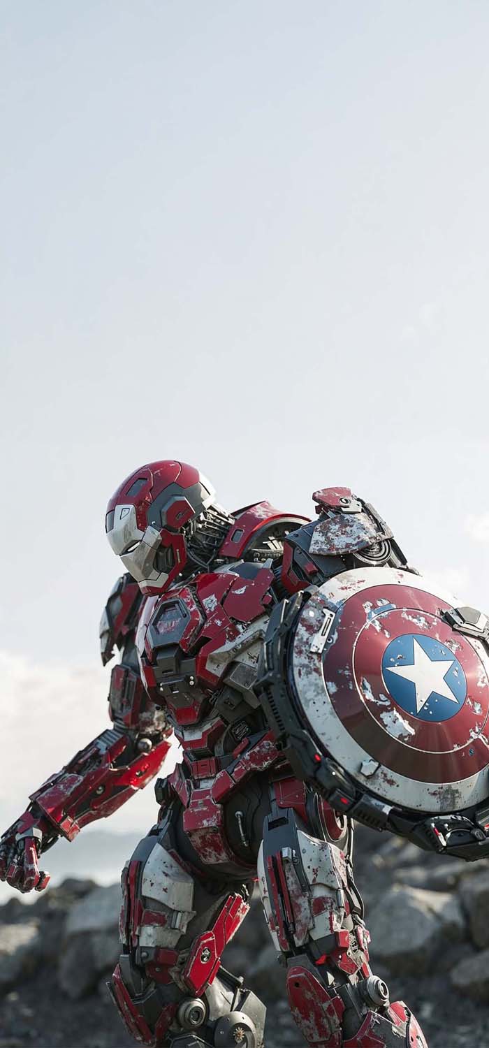 Iron Man Captain America Armor iPhone Wallpaper