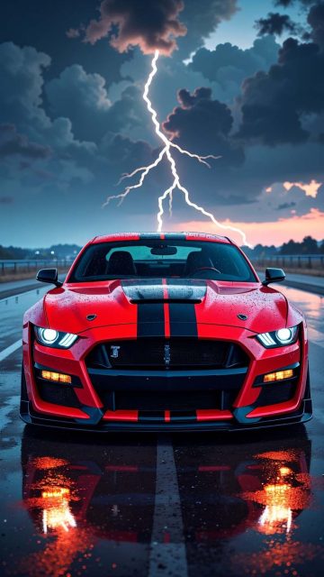 Mustang Red iPhone Wallpaper