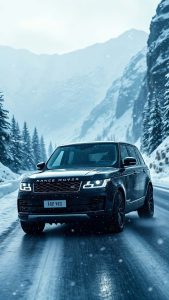 Range Rover on Ice Road iPhone Wallpaper