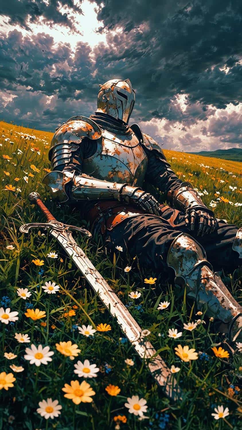 Resting Knight Peace iPhone Wallpaper