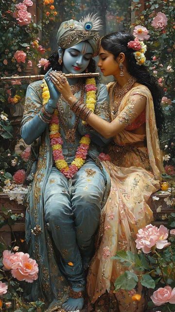 Shree Radha Krishna iPhone Wallpaper