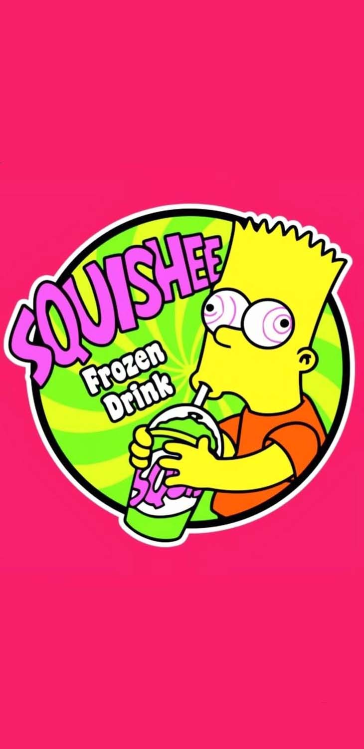 Simpson Drinking Squishee iPhone Wallpaper