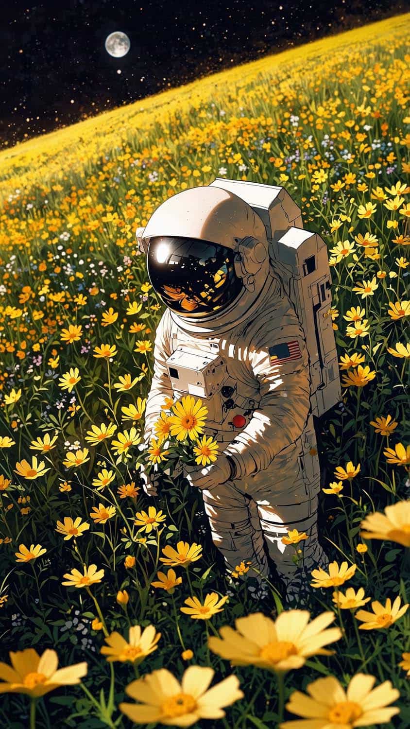 Space Garden iPhone Wallpaper