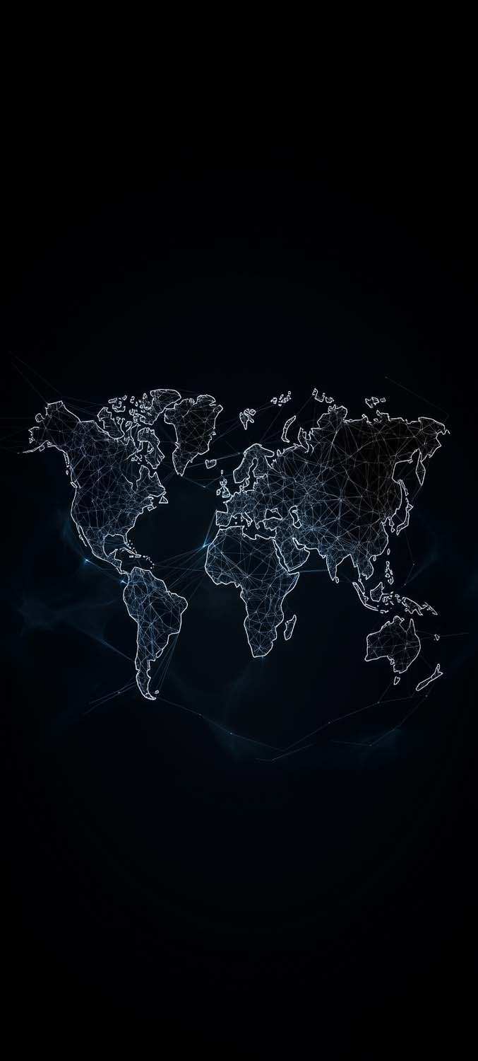 Digital World Map iPhone Wallpaper