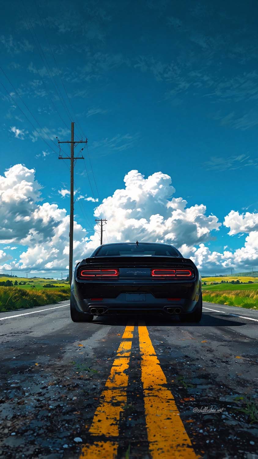 Dodge Challenger Black iPhone Wallpaper