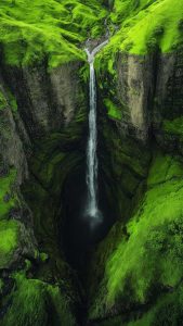 Green Mountain Waterfall iPhone Wallpaper