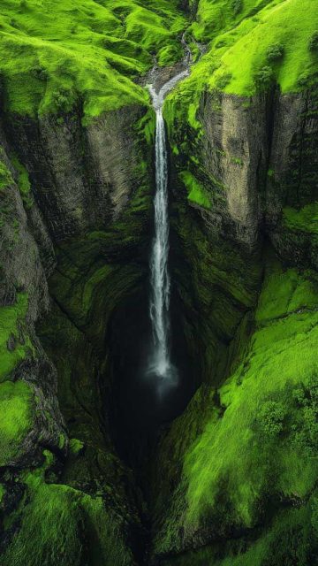 Green Mountain Waterfall iPhone Wallpaper