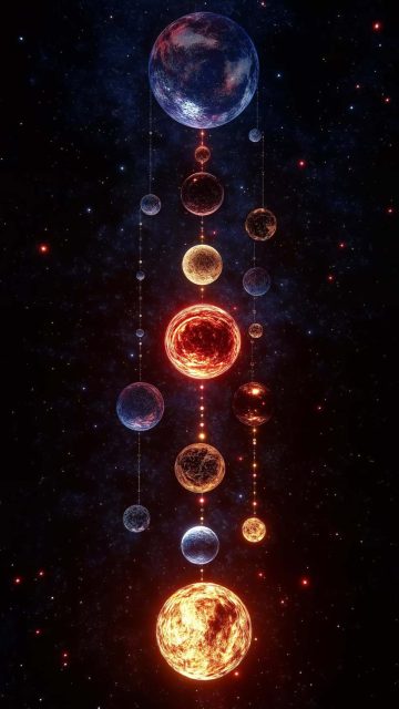 Hanging Planets iPhone Wallpaper