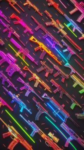 Neon Weapons iPhone Wallpaper