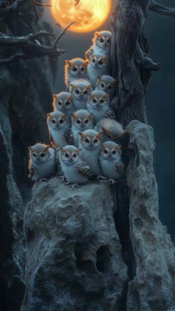 Owl Family iPhone Wallpaper