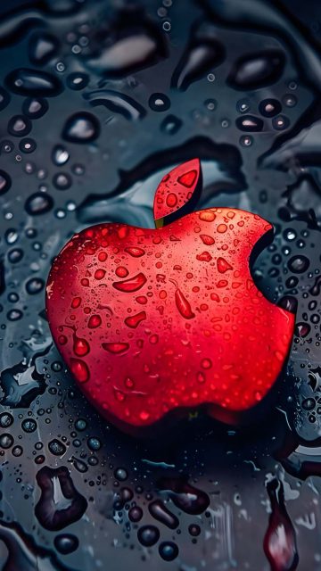 Red Apple Logo iPhone Wallpaper