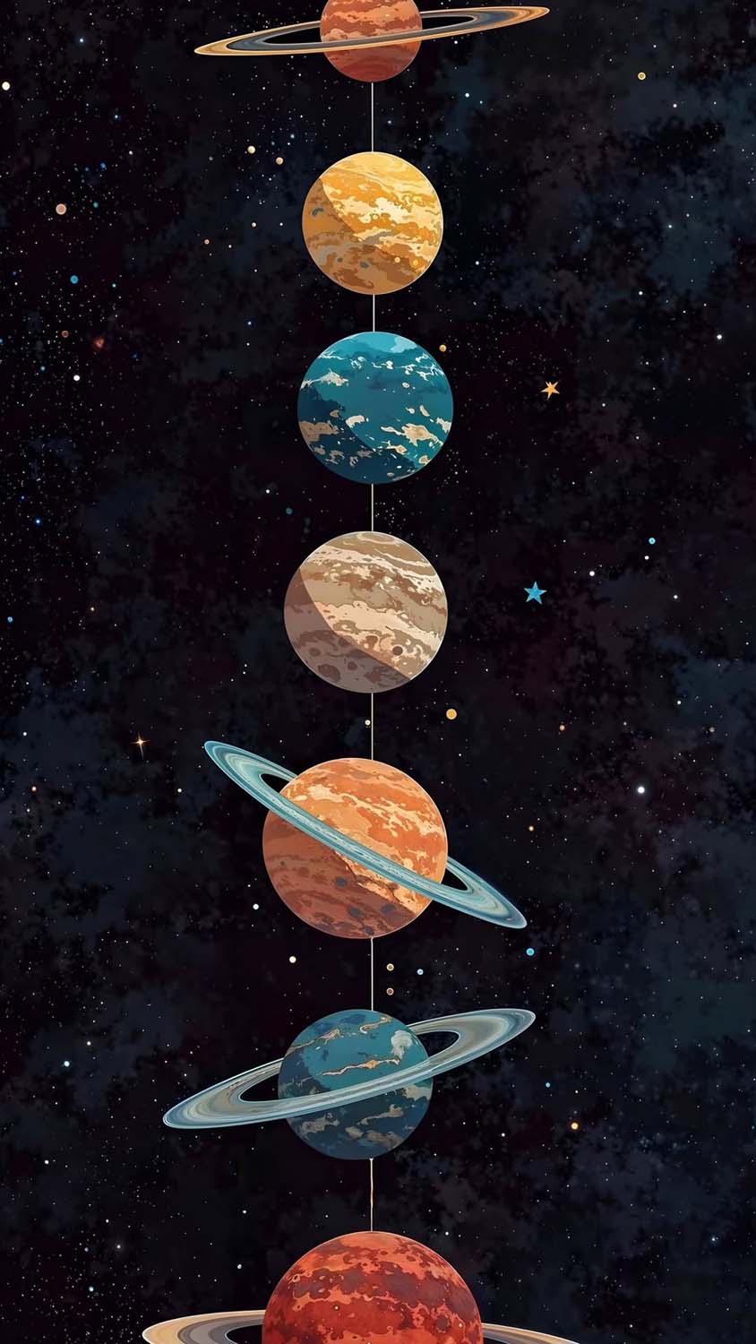 Solar System Space iPhone Wallpaper