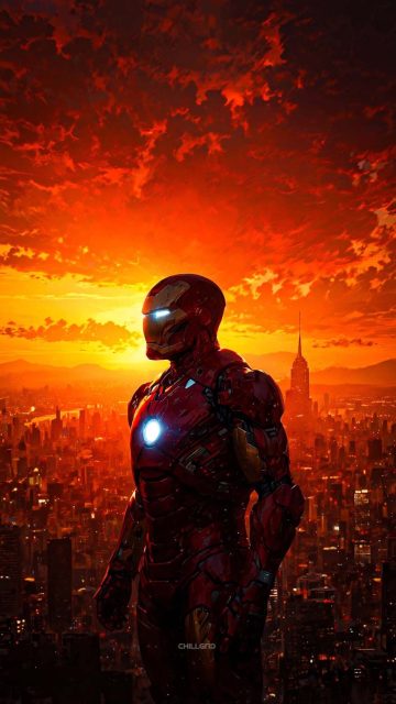 Sunset Iron Man iPhone Wallpaper