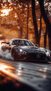 AMG GT Autumn iPhone Wallpaper