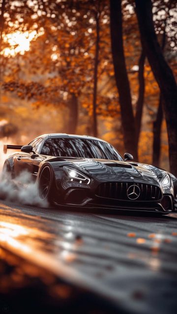 AMG GT Autumn iPhone Wallpaper