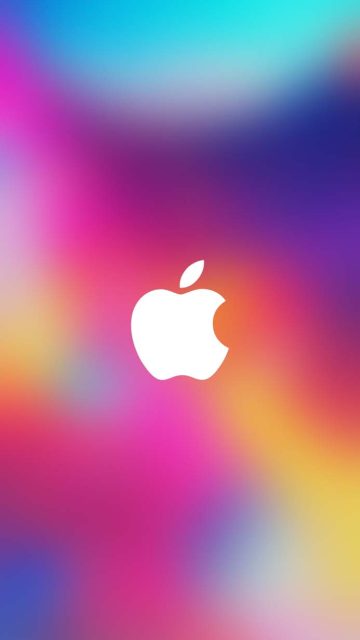 Apple Logo Colorful Background iPhone Wallpaper