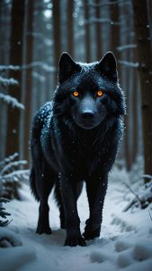 Black Wolf iPhone Wallpaper