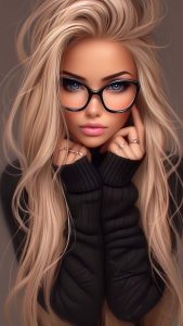 Blonde Girl with Specs iPhone Wallpaper