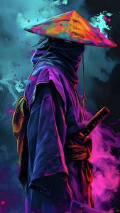 Colorful Samurai iPhone Wallpaper