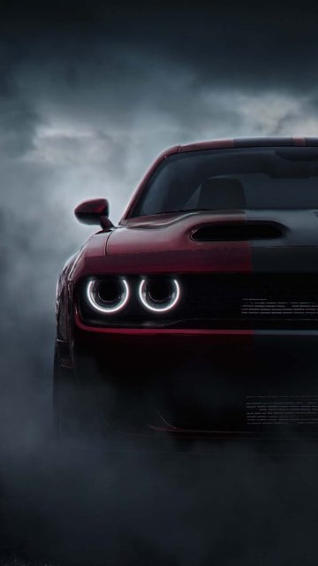 Dodge Challenger Red iPhone Wallpaper