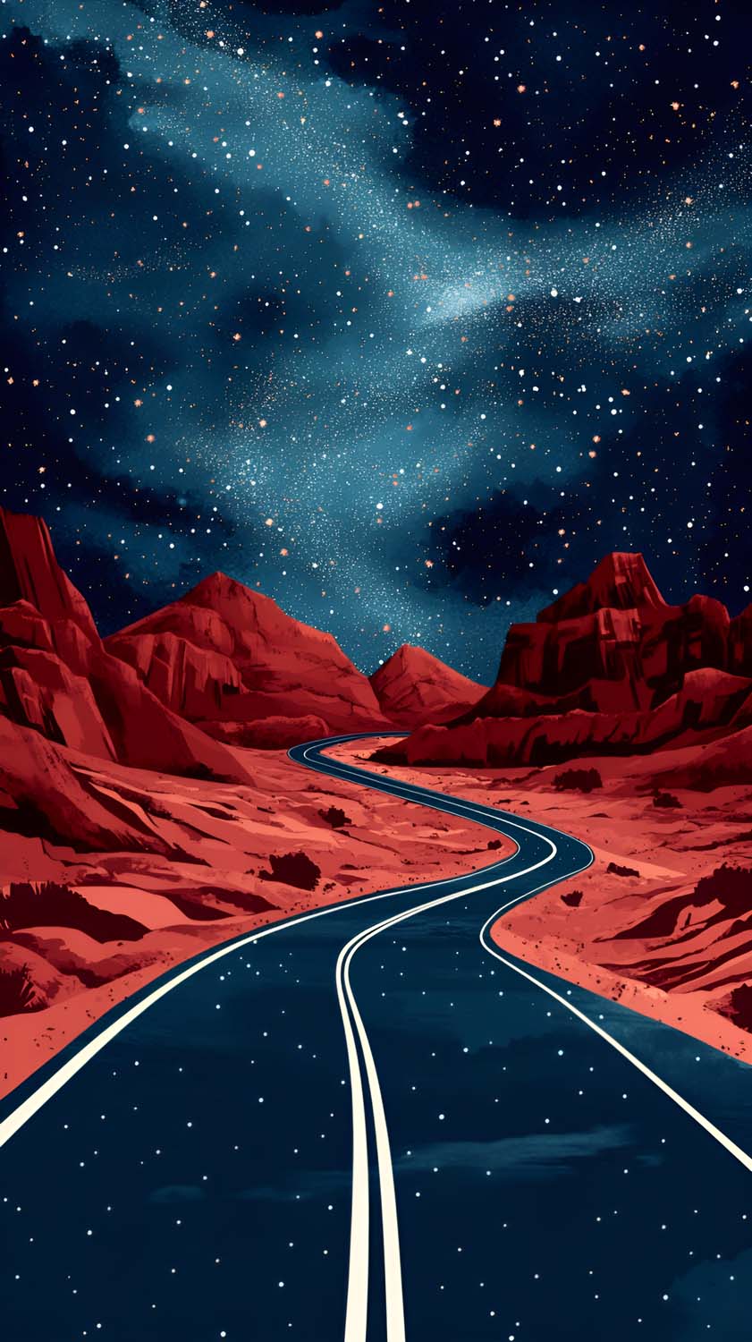 Empty Road Art iPhone Wallpaper