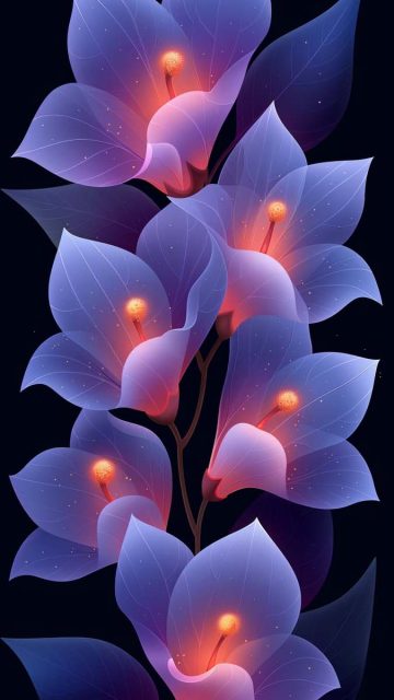 Flowers Digital Artwork iPhone Wallpaper