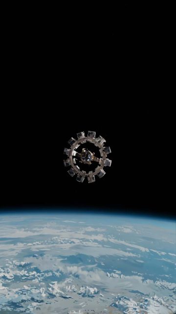 Interstellar Movie Space Station iPhone Wallpaper