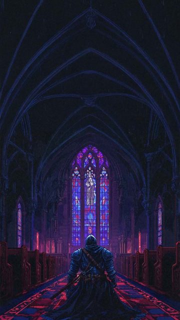 Knight in Church iPhone Wallpaper