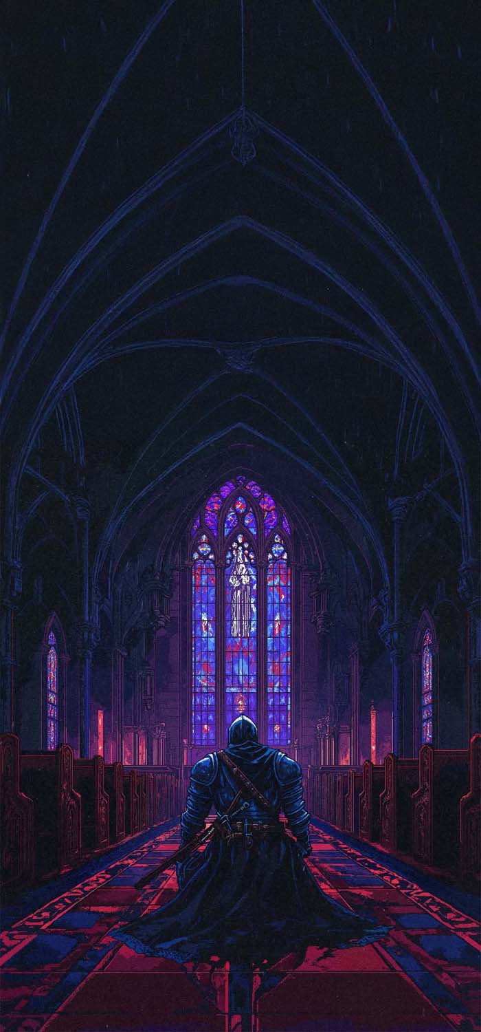 Knight in Church iPhone Wallpaper