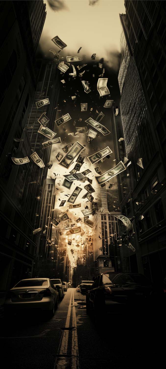 Money Fall iPhone Wallpaper