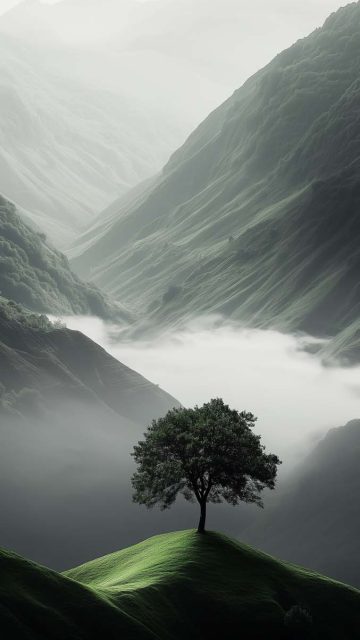 Mountain Tree iPhone Wallpaper