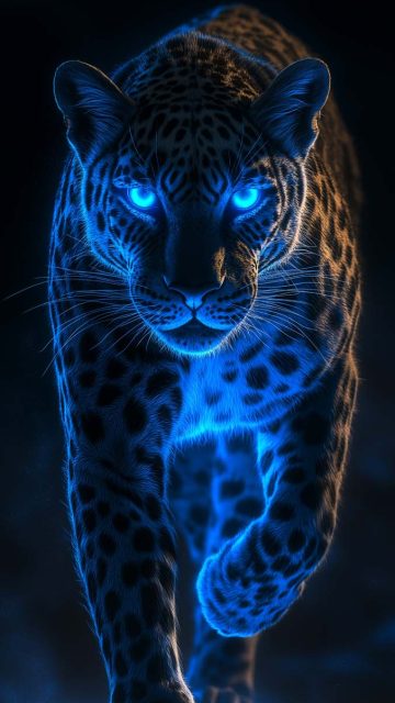 Panther Neon Eyes iPhone Wallpaper