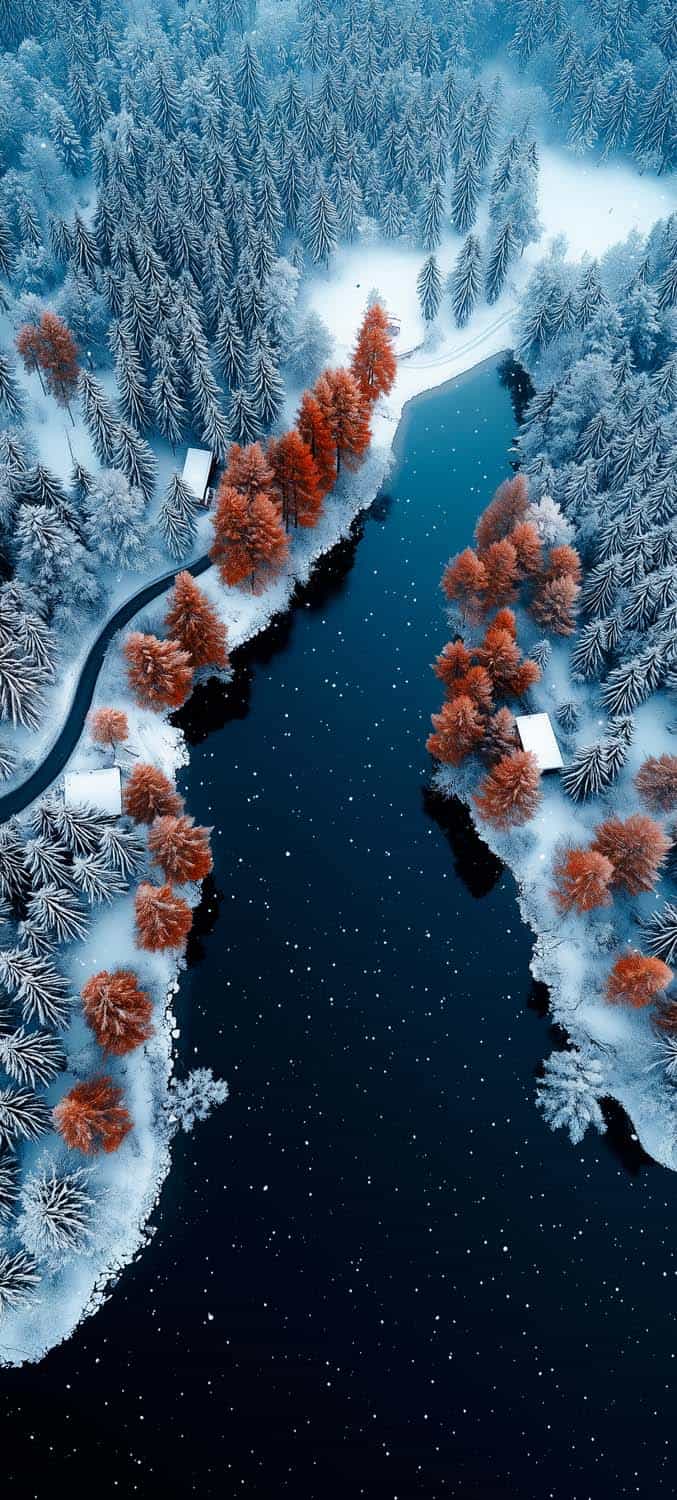 Snow River iPhone Wallpaper