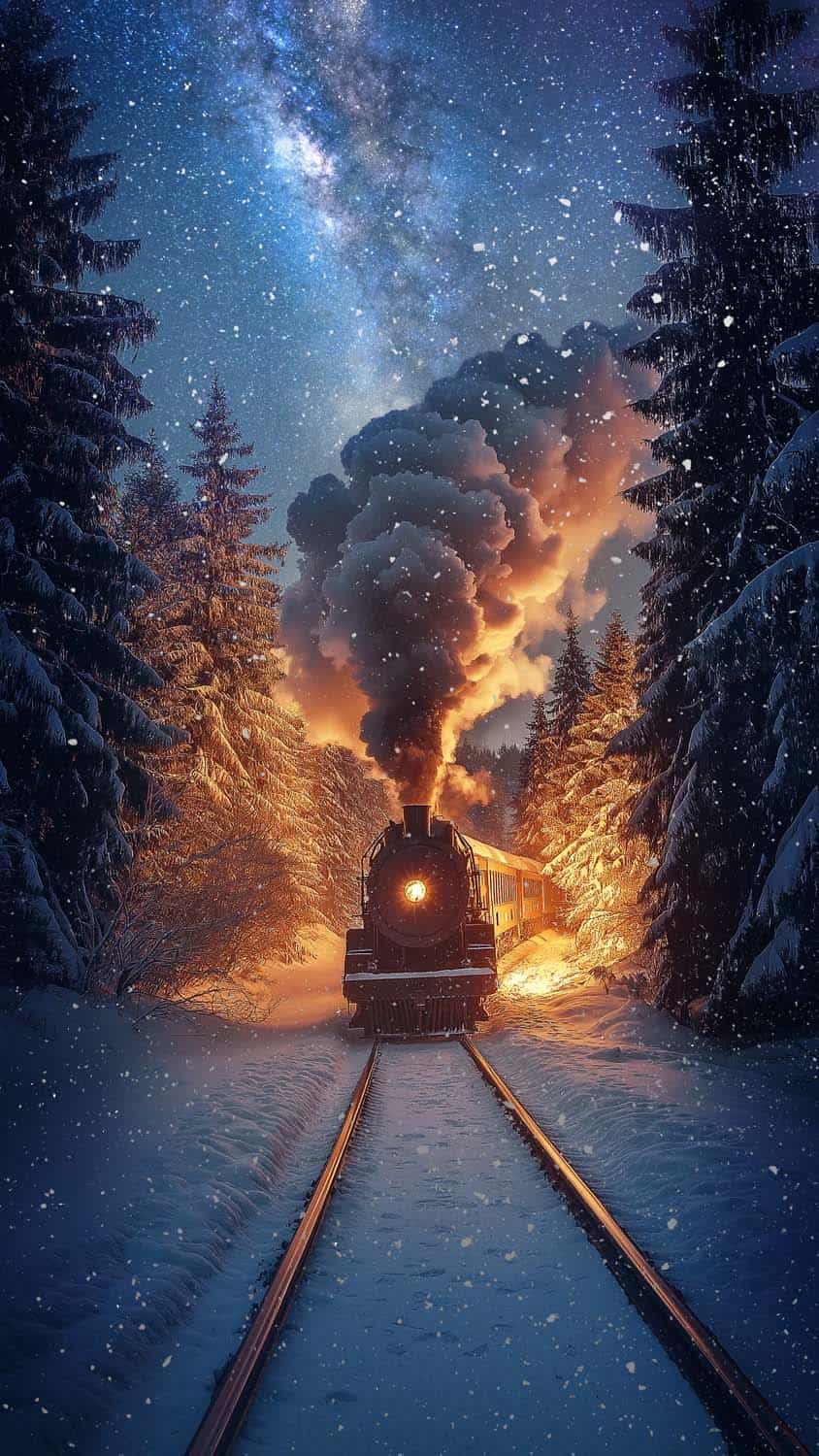 Winter Express iPhone Wallpaper