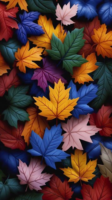 Colorful Maple Leaves iPhone Wallpaper